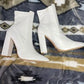 White Heel Booties