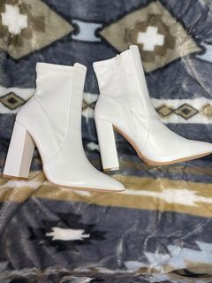 White Heel Booties