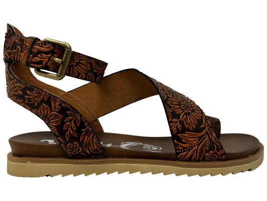 Tooled Leather Strappy Sandals (10)