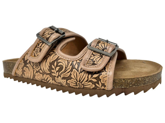 Tooled Leather Sandals (2 Colors)