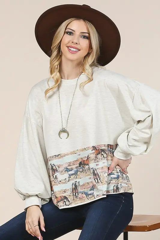 Horse Graphic Relaxed Top