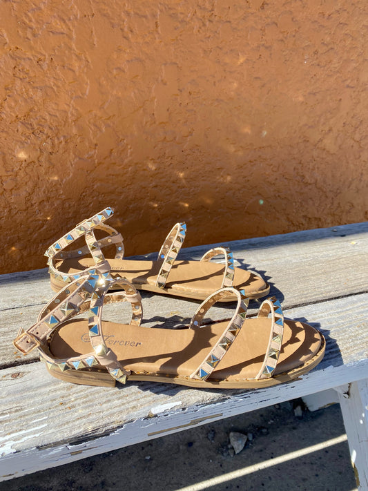 Taupe Studded Sandals