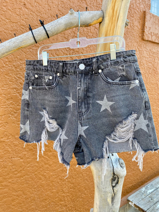 Distressed Star Shorts ( Multiple Colors)