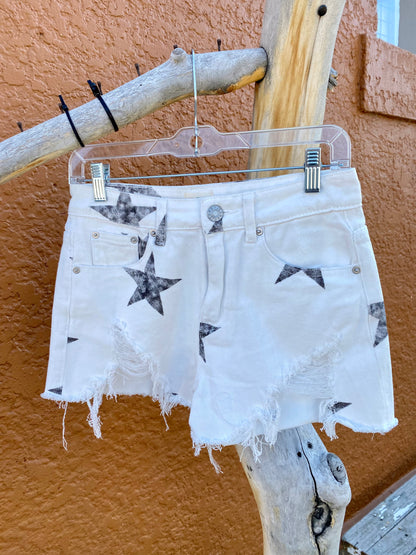Distressed Star Shorts ( Multiple Colors)