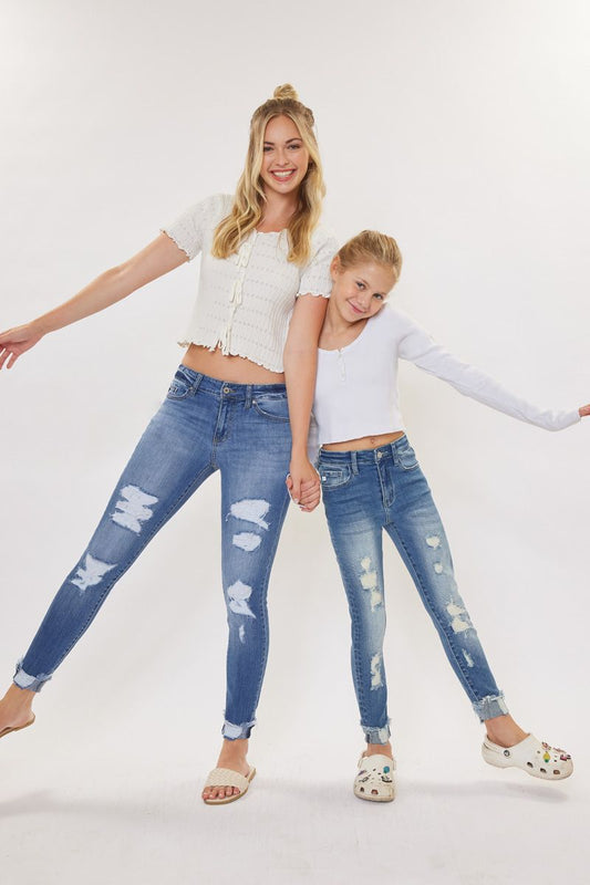 Girls Distressed Skinny Jeans