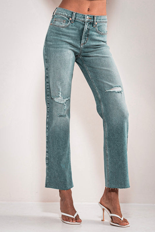 Mid-Rise Crop Jeans