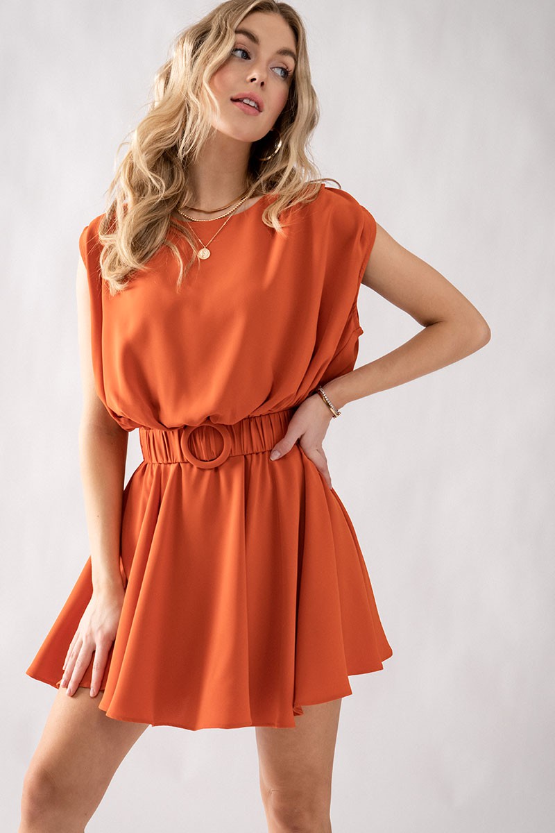 Belted Mini Dress - Small