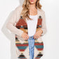 Rust Aztec Rib Cardigan