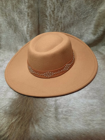 Wide Brim Felt Hat With Hatband